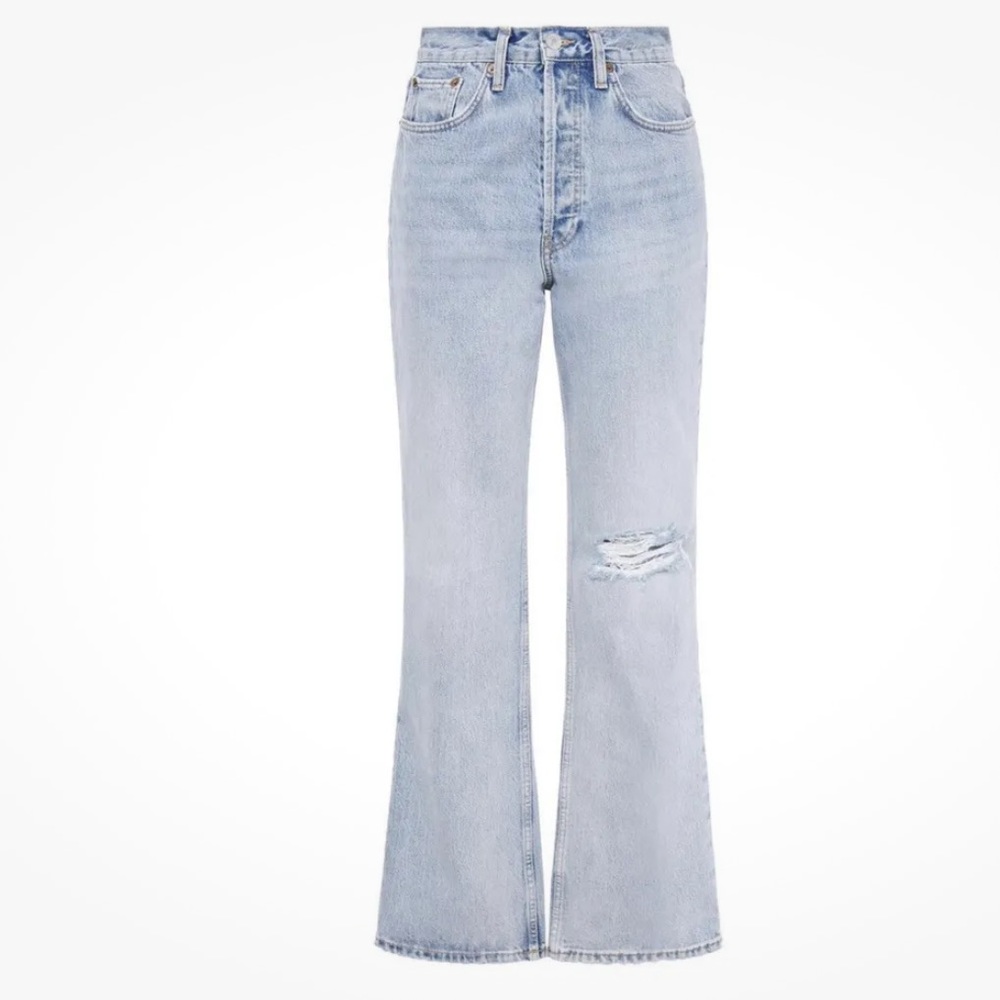 Re/Done New 70s Bootcut Jean Pant In Light Worn Blue Denim High Waist Sz 30